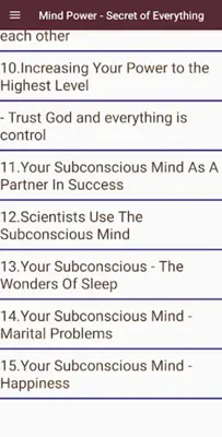 Mind Power Secret of Everythin android App screenshot 1